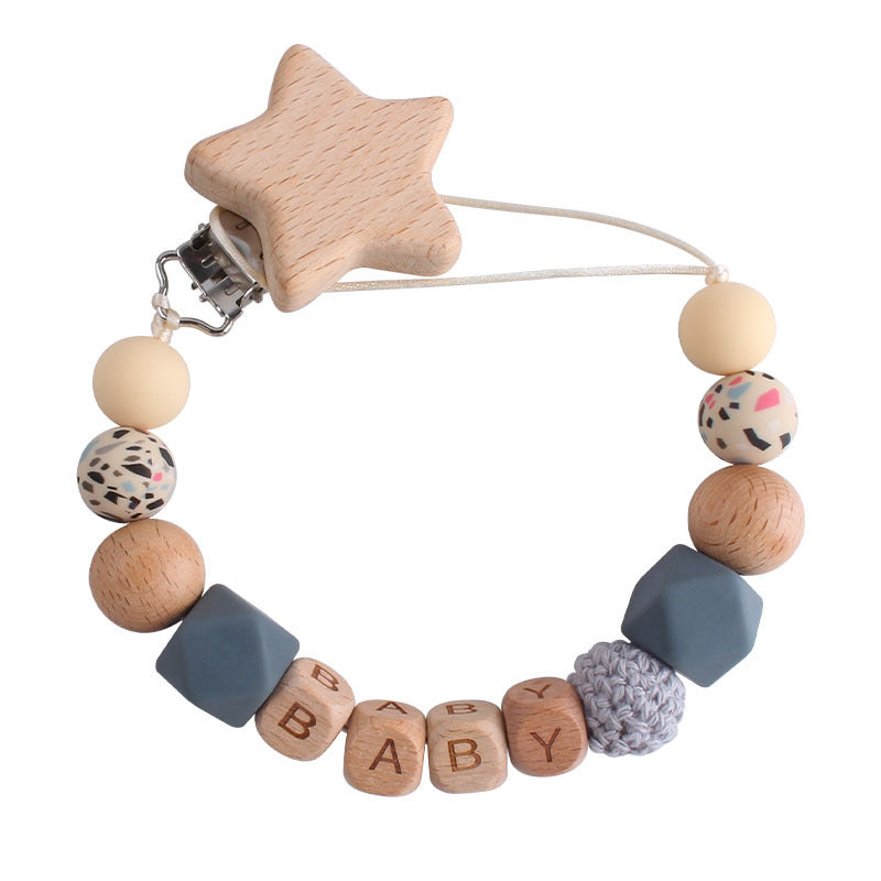 Porta Chupete Madera Personalizado | Clip Chupete Guagua Premium