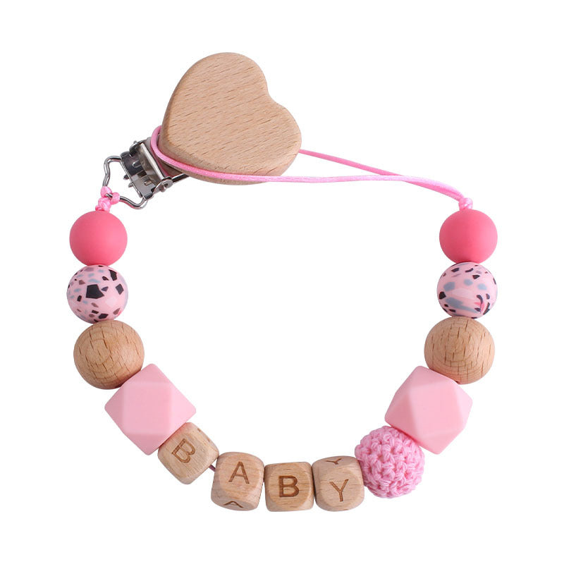 Porta Chupete Madera Personalizado | Clip Chupete Guagua Premium