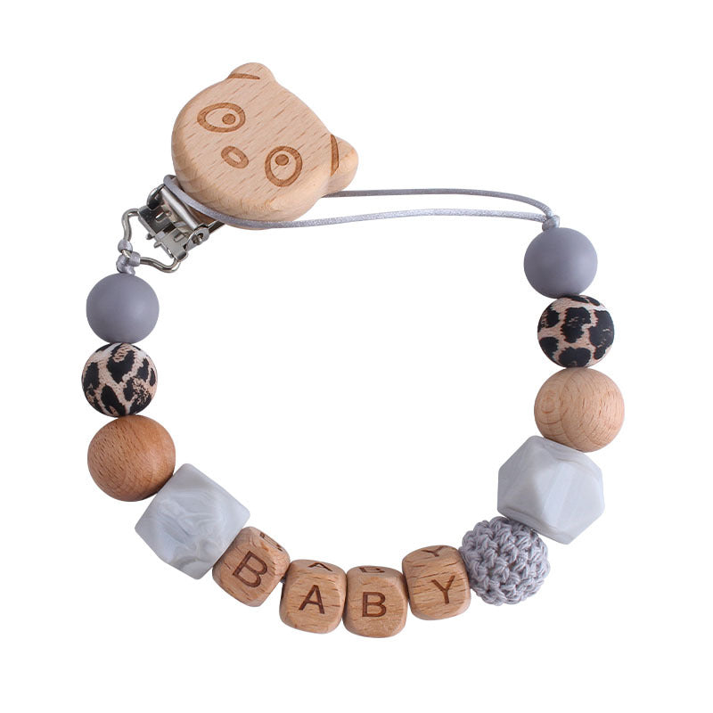 Porta Chupete Madera Personalizado | Clip Chupete Guagua Premium