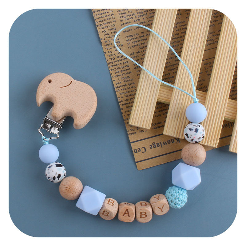 Porta Chupete Madera Personalizado | Clip Chupete Guagua Premium