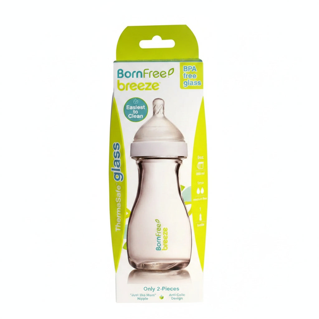 Mamadera Vidrio Born Free Breeze 266ml | Anticólicos Sin BPA