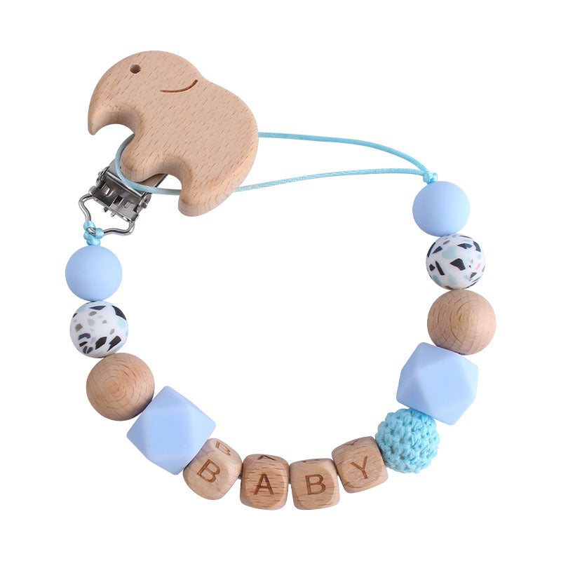 Porta Chupete Madera Personalizado | Clip Chupete Guagua Premium
