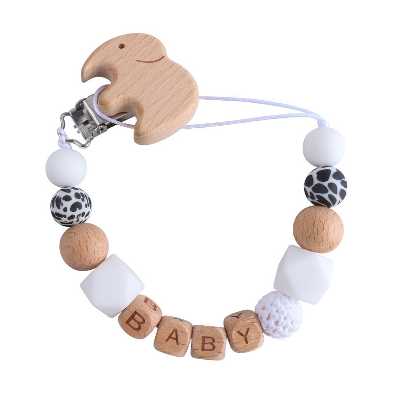 Porta Chupete Madera Personalizado | Clip Chupete Guagua Premium