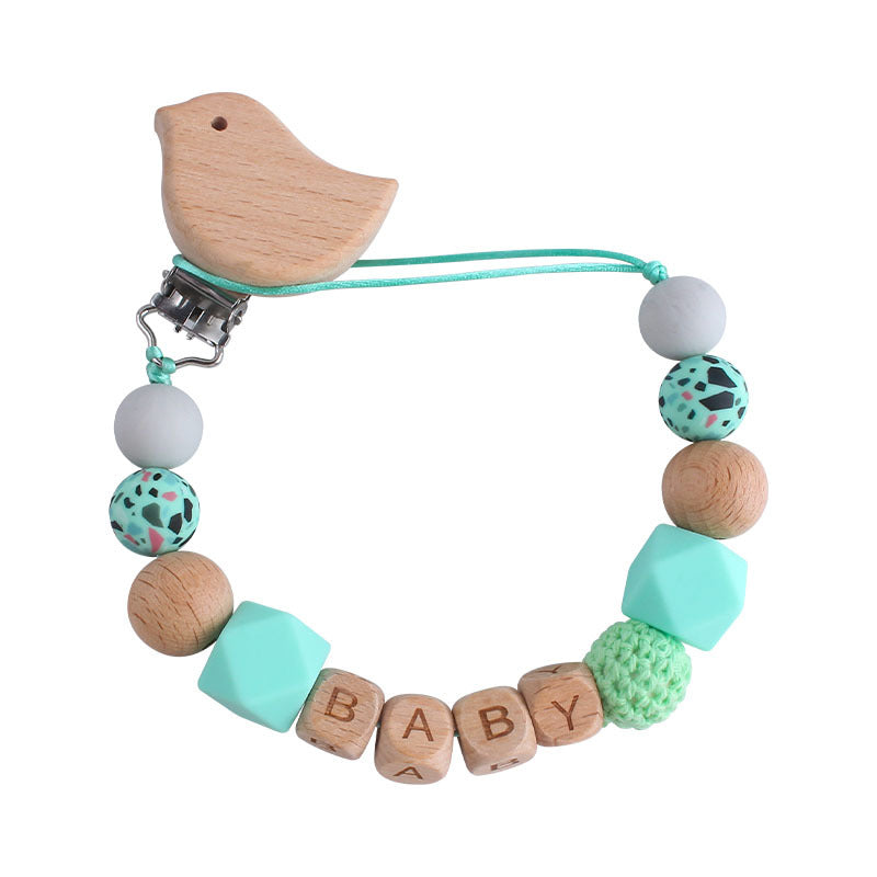 Porta Chupete Madera Personalizado | Clip Chupete Guagua Premium