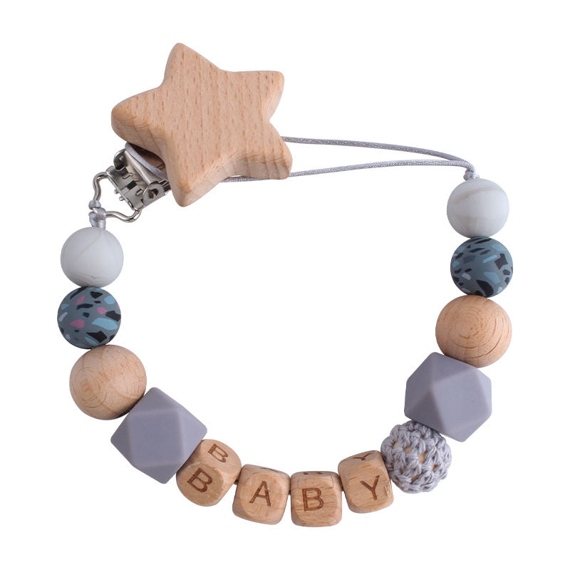 Porta Chupete Madera Personalizado | Clip Chupete Guagua Premium